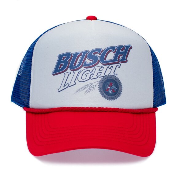 Busch Light Beer Trucker Hat Vintage 80’s Style Cap One Size Unisex Royal/Red - Picture 1 of 2
